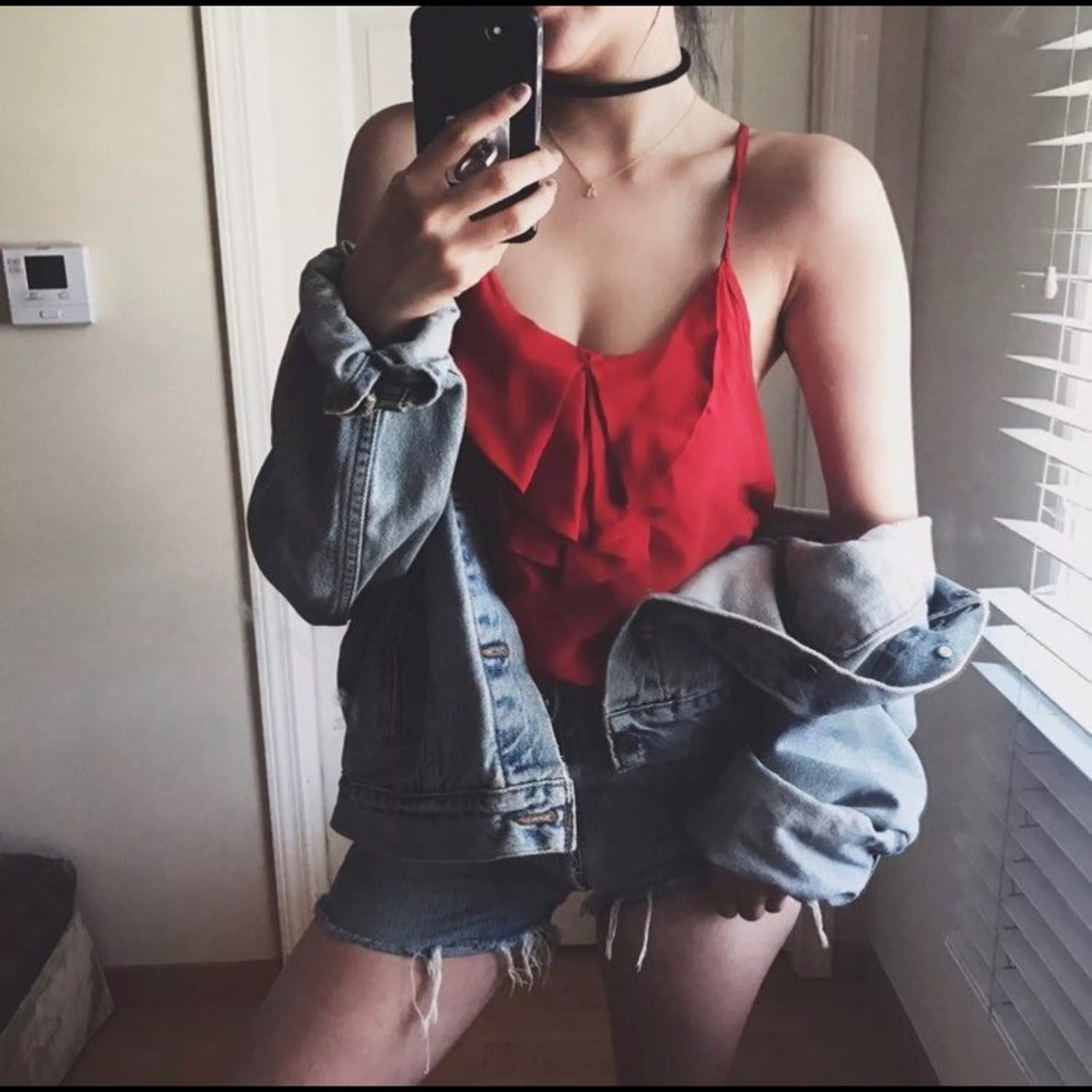 KIMCHI BLUE red cami blouse